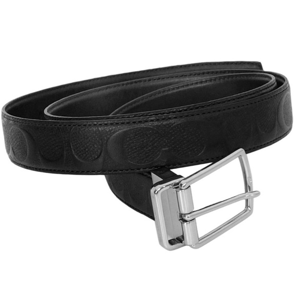 NEW COACH Men Logo Signature Leather Dress Belt - Picture 6 of 8